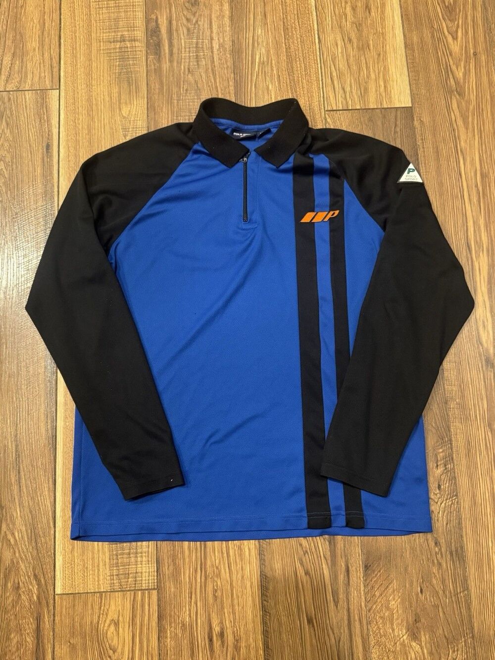 Vintage Ralph Lauren Polo Sport 1/4 Zip Collared Jacket Blue Size XL Made In USA